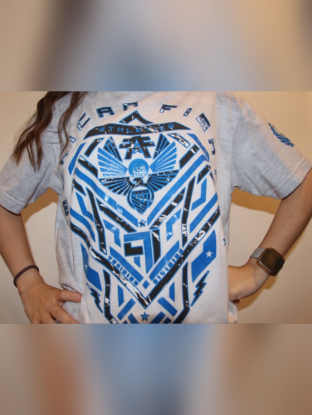 American Fighter Men's Blue Graphic T-Shirt